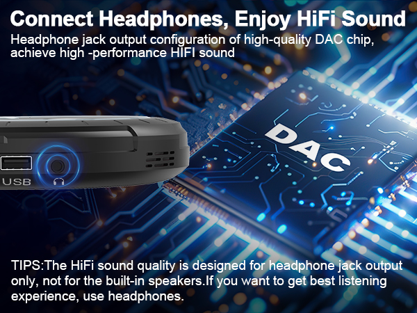 hifi portable cd player with headphones