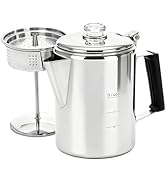 Cididu Camping Coffee Pot Stainless Steel, Coffee Pot Outdoors, Durable Stove Top Brew Coffee Mak...