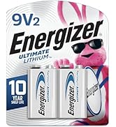 Energizer Ultimate Lithium 9V Batteries (2 Pack), Lithium 9 Volt Batteries