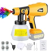 Cordless Paint Sprayer Compatible with Dewalt 20V Max Battery,800lm Brushless Motor Handheld HVLP...