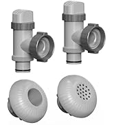 POOLHOUR Above Ground Pool Inlet &amp; Return Replacement Kit with Plunger Valve, 1.5" Outlet Straine...