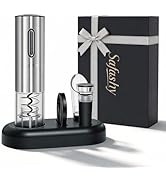 Electric Wine Opener Stainless Steel Rechargeable Automatic Wine Bottle Opener Set 5-in-1 Wine Gi...