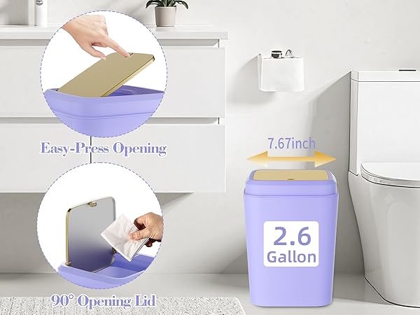 bathroom accessories set with trash can