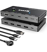 USB-C KVM Switch, 2 Ports KVM Type-C Switcher Box Support 4K@60Hz for 2 Computers Share Keyboard ...