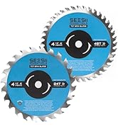 Seesii 4-1/2" Circular Saw Blades, 24T &amp; 40T 2-Pack Combo, 3/8" Arbor, Carbide Tipped Teeth, Thin...