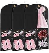 Svaldo Black Dance Garment Bags for Dancers, 3pcs 20x39