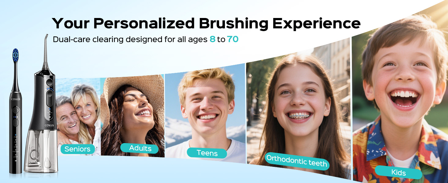 Electric Toothbrush with Water Flosser Combo