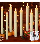 OCATO Flameless Candles with Remote Battery Operated Window Candles 8 Pack | 9.6" Real Wax LED Fl...