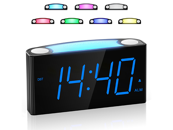 digital night light alarm clock for kids bedroom