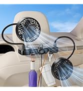 xuenair Dual 360 Hose USB Fan for Car SUV RV Pickup Vehicle Headrest, Car Seat Fan for Baby Kids ...