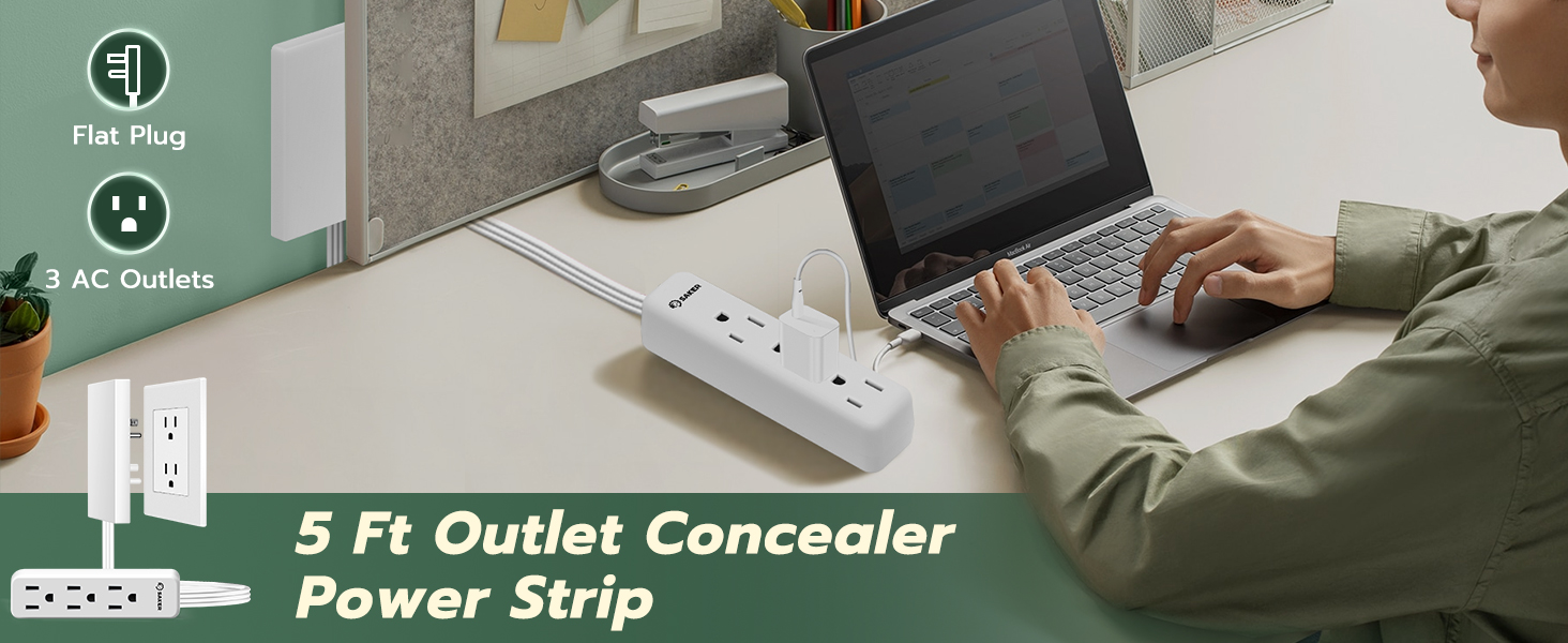 extension cord flat wall plug