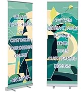 RACETOP Custom Retractable Banner 33" x 81" with Aluminum Frame, Stand, and Travel Case for Busin...