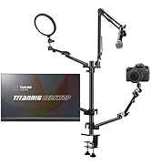 TARION Overhead Camera Desk Mount: 4-in-1 Heavy Duty Mount Set with 1 Mic Boom Stand + 3 Articula...