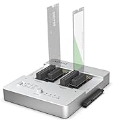 AOKO NVMe &amp; SATA SSD/HDD All-in-one Hard Drive Docking Station, Dual-Bay 10Gbps NVMe SSD Cloner&amp;M...