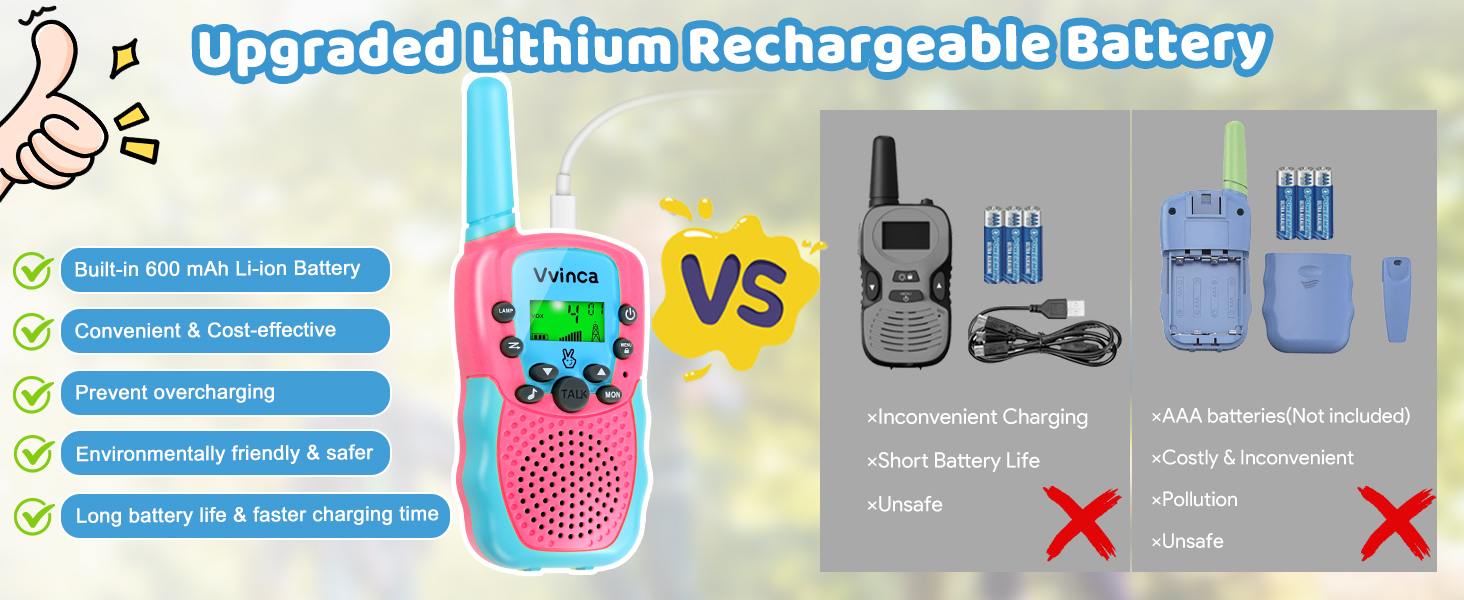 rechargeable walkie talkies for kids