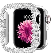 Bling Bumper Case Compatible with Apple Watch Series 6/5/4/SE 3/SE 2/SE 44mm, Diamond Protective ...