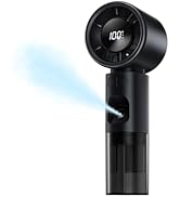 KIMMOO Portable Handheld Turbo Fan with Mist, 100 Speeds, Powerful 8300RPM, High-Speed Mini Misti...
