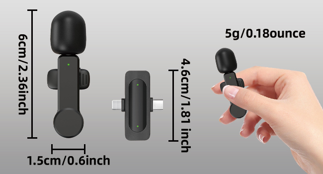 2.36inch height, 0.6inch length, weigh 0.18ounce