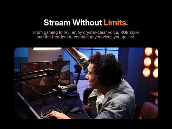 MAONO Wireless Dynamic Microphone for PC, XLR/USB Podcast Mic for Vocal Recording(PD200WT)