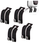 JinnEterri Car Purse Hook Purse Hook for Car Seats Headrest Car Seat Hooks,Heavy Duty Vehicle Org...