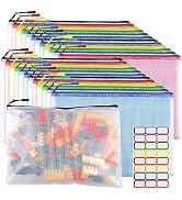 24pcs Mesh Zipper Pouch Bags, Zipper Bags for Organizing, A4 Zipper Bags for Classroom Organizati...