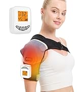 Cordless Shoulder Heating Pad with Massage, Rechargeable Heated Shoulder Wrap for Pain Relief, 3-...