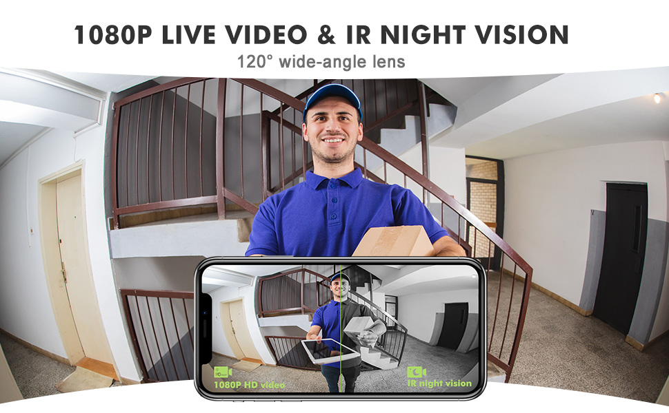 doorbell camera battery video doorbell camera no subscription with camera chime for home security