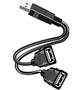 Vrllinking USB Splitter Adapter, USB Male to Dual USB Female Cable, Data Charger Double USB Port ...