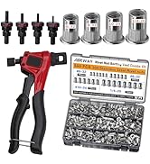 ASE Stainless Steel Rivet Nut Tool Kit, 500PCS (1/4-20,10-24,8-32,6-32) inch Rivet Nut, Suitable ...