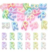FASHEWELRY 20Pcs Large Letter Beads Big Bubble Alphabet Beads Iridescent 20mm Chunky Single Lette...