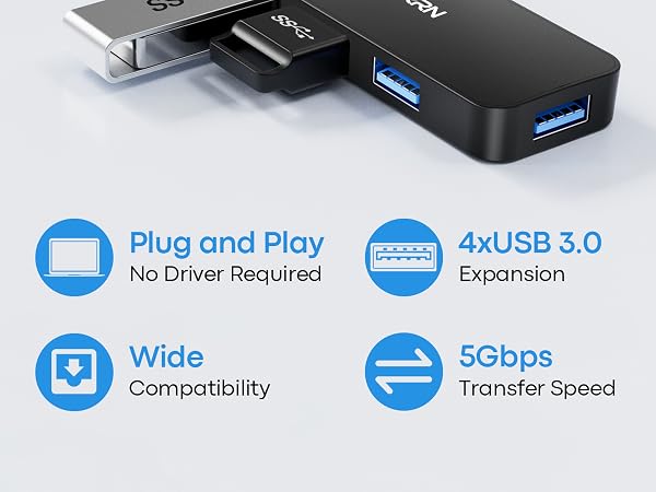 4 port usb a 3.0 hub 