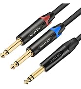 JOMLEY 1/4 inch TRS Stereo to Dual 1/4 inch TS Mono Insert Cable, TRS Stereo Y Splitter Insert Ca...