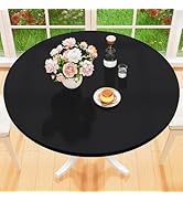 homing Round Fabric Fitted Tablecloth, Elastic Waterproof Oil Proof Table Cloth, Washable Polyest...