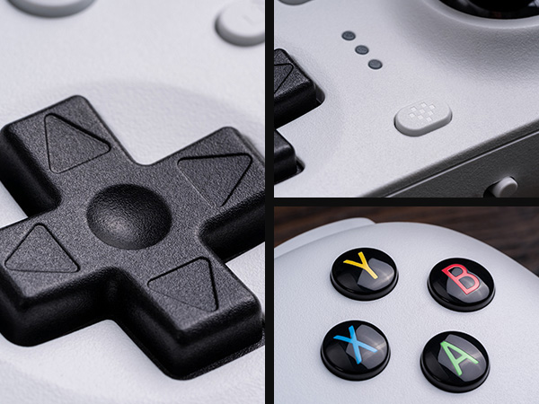 Perfect classic d-pad, enhanced grip 