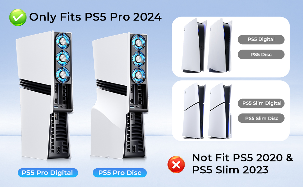 BRHE PS5 Pro Cooling Fan,PS5 Pro Cooling Accessories for PS5 Pro Digital/Discs