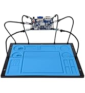 Kaisi Helping Hands Soldering Station with Soldering Mat,6 Flexible Arms Third Hand Tool Heat-Res...