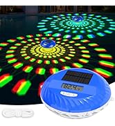 2026 Solar Pool Lights with Digital Pool Thermometer,Color Changing Floating Pool Lights That Flo...