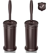 UPTRONIC Toilet Brush, 2 PCS Aluminum Alloy Toilet Brush and Holder Set with Extra Long Handle Du...