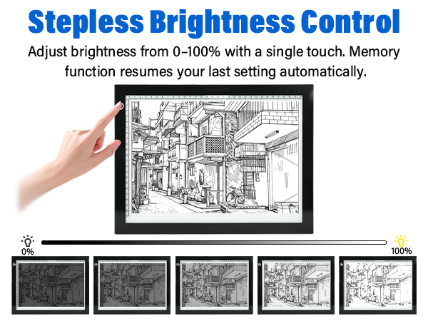Adjustable Brightness LED Light Board with Touch Control