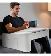 DeskLogics Ultimate Gaming Pillow &amp; Lap Desk Combo,Large Ergonomic Bed Rest with Cup Holder, Phon...