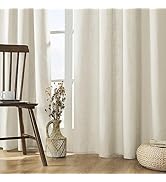 Joydeco Linen Curtains 96 inch Length 2 Panel Set, Light Filtering Curtain for Living Room Bedroo...