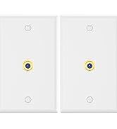 VCE Gold-Plated Coax Wall Plate UL-Listed 2-Pack, 1-Port 3GHz TV Cable Wall Plate F-Type Keystone...