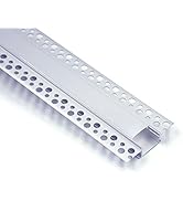 hunhun 5-Pack 6.6ft/2Meter Plaster-in, trimless recessed LED Aluminum Channel with Flange for LED...
