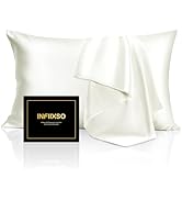 INFIIXSO Mulberry Silk Pillowcase for Hair and Skin, Silk Pillow Cases Standard Size with Hidden ...