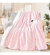 MAXEVE Heated Blanket Electric Throw 50"x60" Faux Rabbit Fur Blankets with 6 Heating Sets &amp; 12 Ho...