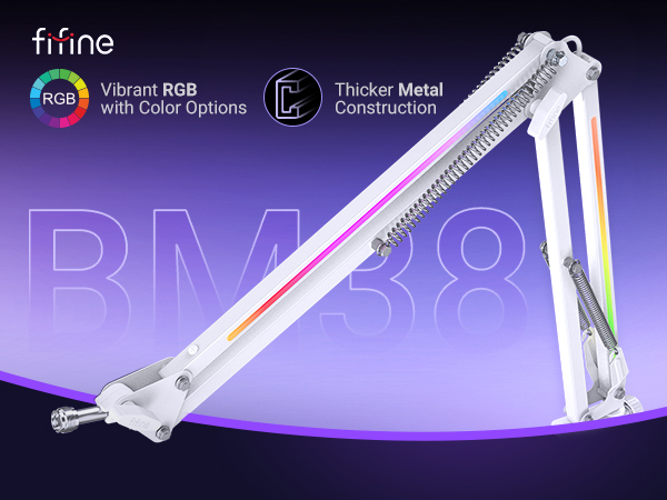 BM38W metal mic arm boom stand