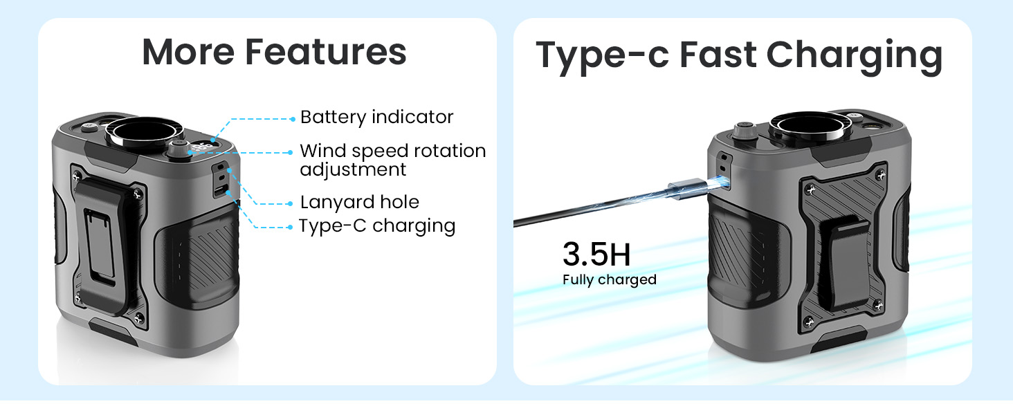 outdoor waist fan cool clip