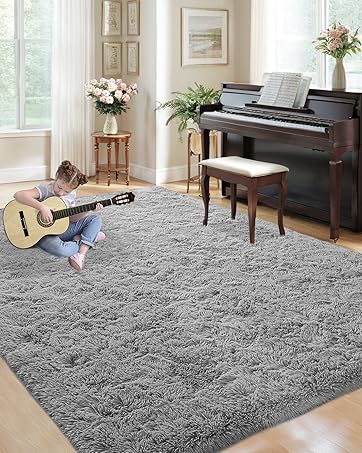grey shag rug