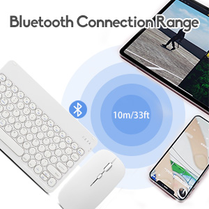 Bluetooth Keyboard and Mouse Combo for iPad - Rechargeable Wireless Keyboard