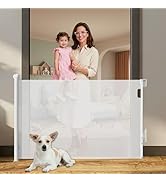 XRDZYXGS Retractable Baby Gates for Stairs, Dog Gate/Cat Door Expands to 55" x 38", Easy Installa...